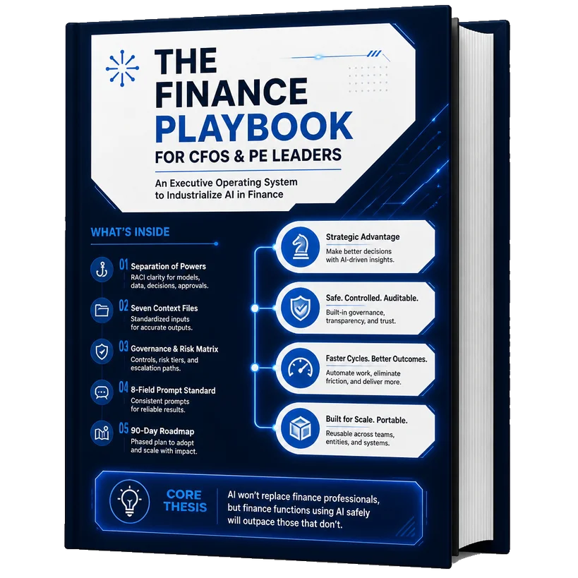 The Finance Playbook — guide exécutif IA pour DAF et fonds de private equity